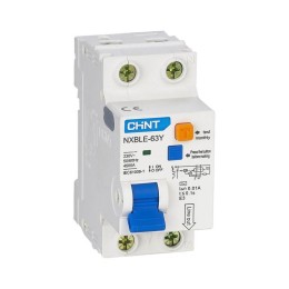 105523 | Диф. автомат NXBLE-63Y 1P+N 10А 10мА электронный тип AС, х-ка C, 4,5кА (R) Chint
