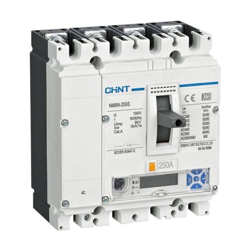 271408 | Авт. выкл. NM8N-250H EM 4P 100А 100кА с электр. расцепителем, LCD (R) Chint
