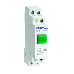 584044 | Кнопка модульная NP9-12/1 без подсветки, 1НО+2НЗ, зеленая (R) Chint
