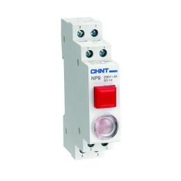 584047 | Кнопка модульная NP9-12D3/2 с подсветкой, 1НО+2НЗ, AC/DC230В, красная (R) Chint
