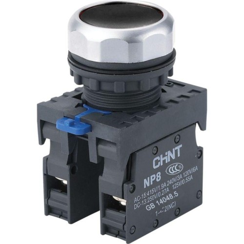 667864 | Кнопка упр. NP8-01BN/2 без подсветки, самовозв., черная, 1НЗ, IP65 (R) Chint
