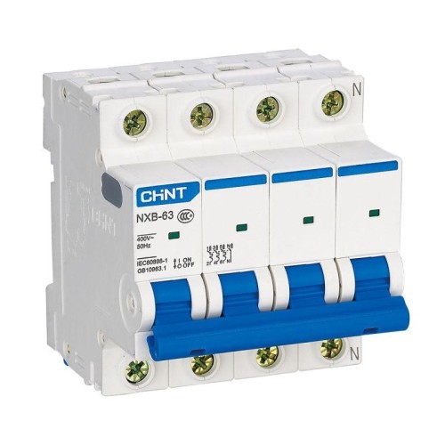 813923 | Авт. выкл. NXB-63H 4P 16А 10кА х-ка D (R) Chint
