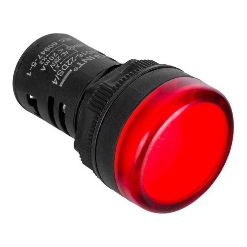 828141 | Индикатор ND16-22DS/4C красный, компактный, встр. конденсатор, IP65 АС110В (R) Chint
